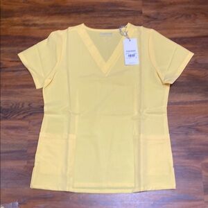 Mandala 6 Pocket Scrub Top Lemonade Discontinued Color New NWT